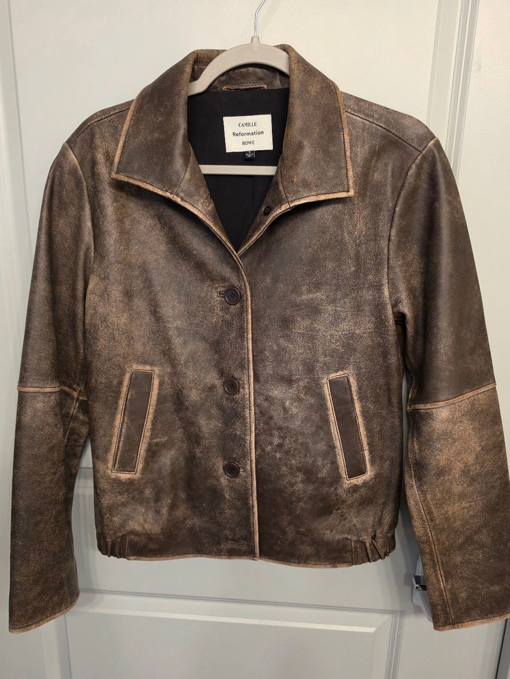 Reformation Veda Allen Leather Jacket, S